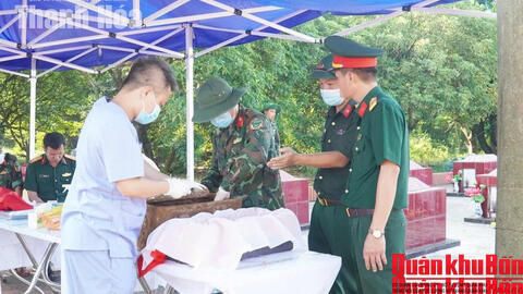 Tỉnh Thanh Hoá: Hoàn thành lấy mẫu hài cốt liệt sĩ chưa xác định được danh tính tại 25 nghĩa trang