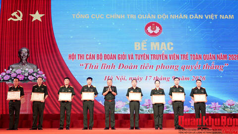 Quân khu 4 đạt giải Đơn vị xuất sắc tại Hội thi cán bộ Đoàn giỏi và tuyên truyền viên trẻ toàn quân năm 2026 khu vực phía Bắc