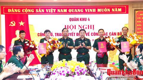 Quân khu 4: Điều đồng, bổ nhiệm Chỉ huy trưởng, Chính trị viên Phân hiệu 2 Trường Thiếu sinh quân miền Trung.