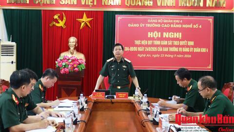 Đảng ủy Trường Cao đẳng Nghề số 4 hoàn thành quy trình giám sát của Ban Thường vụ Đảng ủy Quân khu