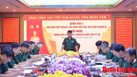 Bộ Tư lệnh Quân khu 4: Thông qua công tác chuẩn bị diễn tập tác chiến phòng thủ Quân khu năm 2026