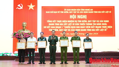 Tỉnh Nghệ An tổng kết nhiệm vụ quy tập năm 2026 và sơ kết giai đoạn 1 “Chiến dịch 500 ngày đêm”