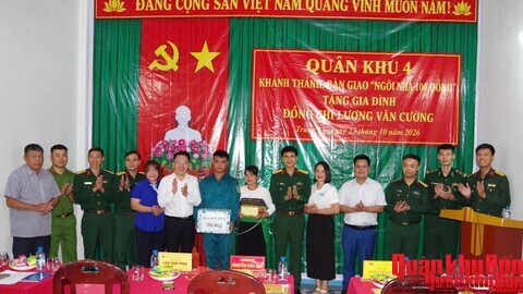 Bộ Chỉ huy Quân sự  tỉnh Thanh Hóa khánh thành, bàn giao “Ngôi nhà 100 đồng”