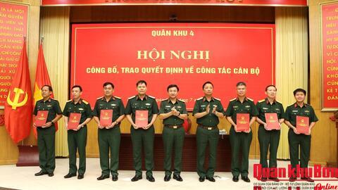 Quân khu 4: Trao quyết định công tác cán bộ năm 2026