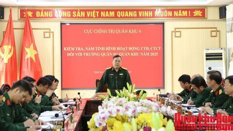 Kiểm tra hoạt động công tác Đảng, công tác chính trị tại Trường Quân sự Quân khu