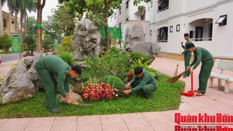 “Sáng - xanh - sạch - đẹp” ở Đại đội Vệ binh Học viện Chính trị