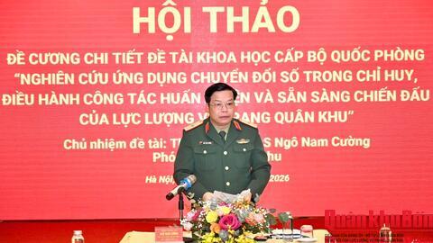 Quân khu 4 Hội thảo Đề cương chi tiết đề tài khoa học cấp Bộ Quốc phòng về chuyển đổi số