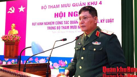 Bộ Tham mưu Quân khu 4: Hội nghị rút kinh nghiệm công tác quản lý tư tưởng, kỷ luật năm 2025