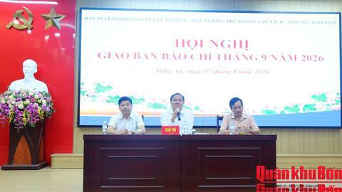 Nghệ An: Giao ban Báo chí tháng 9 năm 2026