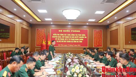 Bộ Quốc phòng kiểm tra công tác 1389 tại Bộ Chỉ huy Quân sự tỉnh Hà Tĩnh