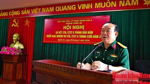 Cục Hậu cần – Kỹ thuật Quân khu 4 triển khai nhiệm vụ công tác đảng, công tác chính trị 6 tháng cuối năm 2026