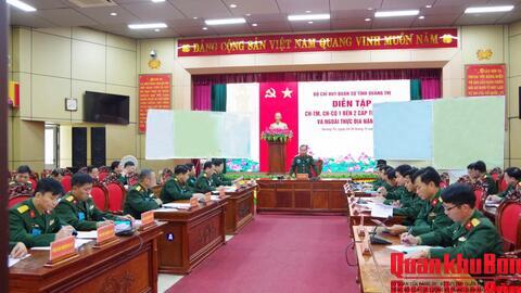 Bộ Chỉ huy Quân sự tỉnh Quảng Trị hoàn thành tốt diễn tập chỉ huy – tham mưu, chỉ huy – cơ quan 1 bên 2 cấp trên bản đồ và ngoài thực địa năm 2025