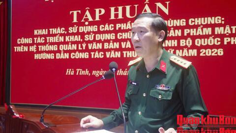 Bộ Chỉ huy Quân sự tỉnh Hà Tĩnh khai mạc tập huấn khai thác, sử dụng các phần mềm dùng chung