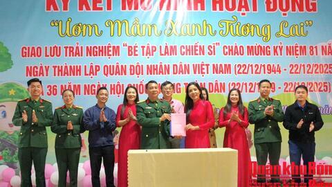 Kho K3 (Cục Hậu cần - Kỹ thuật Quân khu 4) ký kết mô hình “Ươm mầm xanh tương lai”