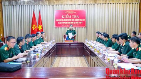 Ban Chỉ đạo 1389 Quân khu 4 kiểm tra tại Đoàn Kinh tế - Quốc phòng 4