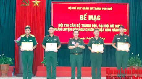 Bộ CHQS thành phố Huế: Hội thi cán bộ cấp trung đội, đại đội bộ binh huấn luyện đội ngũ chiến thuật giỏi năm 2026