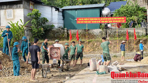 Trung đoàn 762 giúp Nhân dân xã Yên Nhân xây dựng nhiều công trình dân sinh