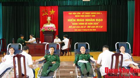 Bệnh viện Quân y 268 (Quân khu 4): Hiến máu nhân đạo “Hành trình đỏ năm 2026”
