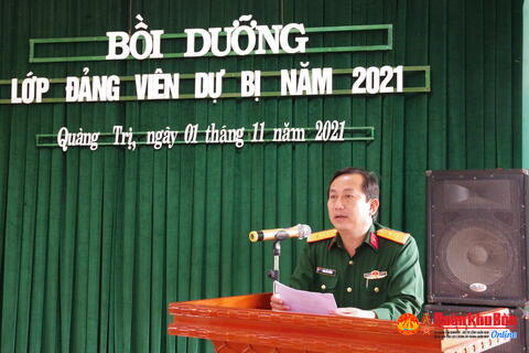Đảng ủy Quân sự tỉnh Quảng Trị: Bồi dưỡng lý luận chính trị cho đảng viên dự bị năm 2021