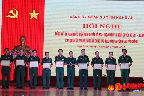 Đảng ủy Quân sự tỉnh Nghệ An: Tổng kết 10 năm thực hiện Nghị quyết về công tác Hậu cần, Tài chính Quân đội