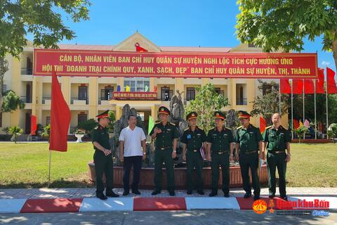 Chấm thi doanh trại chính quy, xanh, sạch, đẹp tại Ban Chỉ huy Quân sự huyện Nghi Lộc, Nghệ An