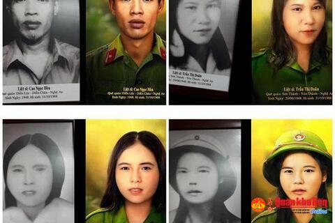 Tri ân phục dựng trao tặng ảnh chân dung 13 Anh hùng, liệt sĩ Truông Bồn
