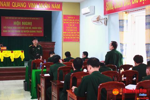 Kiểm tra thực hiện Quy chế dân chủ cơ sở tại Ban Chỉ huy Quân sự huyện Quảng Trạch, tỉnh Quảng Bình