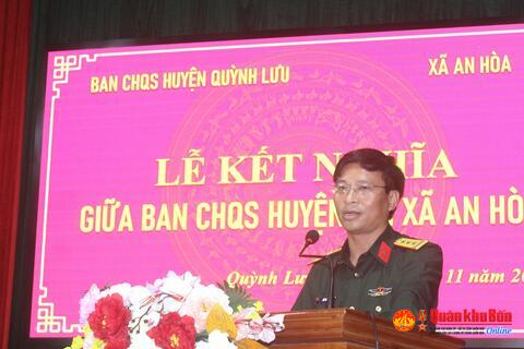 Ban Chỉ huy Quân sự huyện Quỳnh Lưu (Nghệ An) tổ chức Lễ kết nghĩa