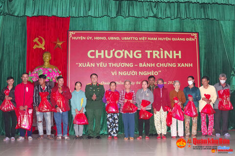 Huyện Quảng Điền tổ chức Chương trình “Xuân yêu thương - Bánh chưng xanh vì người nghèo”
