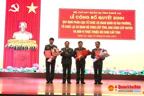 Thiếu tướng Nguyễn Ngọc Hà dự Lễ công bố các quyết định tổ chức cơ quan của Bộ Chỉ huy Quân sự tỉnh Nghệ An