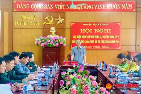 Huyện ủy Kỳ Sơn (Nghệ An) Hội nghị giao nhiệm vụ diễn tập