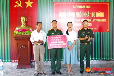 Trung đoàn 19, Sư đoàn 968 khởi công xây dựng “Ngôi nhà 100 đồng”