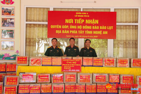 Bộ đội Pháo binh Lữ đoàn 16 hướng về đồng bào vùng lũ