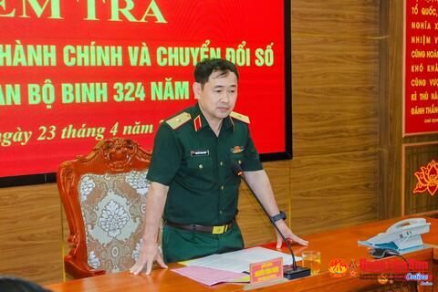 Bộ Quốc phòng kiểm tra công tác cải cách hành chính, chuyển đổi số tại Sư đoàn 324 và Bộ CHQS tỉnh Thanh Hóa