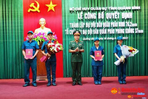 Bộ Chỉ huy Quân sự tỉnh Quảng Bình: Công bố Quyết định thành lập các Đại đội dân quân
