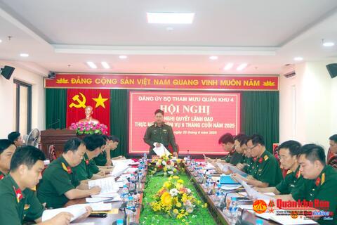 Đảng ủy Bộ Tham mưu Quân khu 4: Ra Nghị quyết lãnh đạo thực hiện nhiệm vụ 6 tháng cuối năm 2025