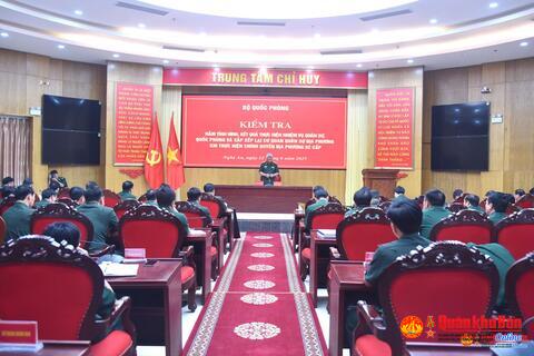Bộ Quốc phòng kiểm tra công tác sắp xếp cơ quan quân sự địa phương tại Quân khu 4