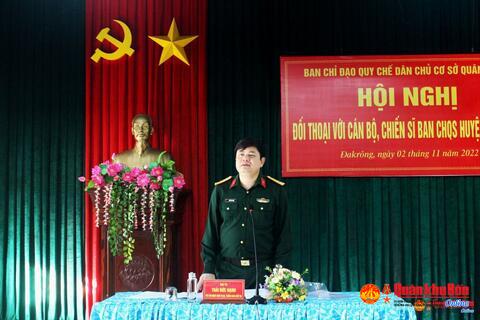 Kiểm tra thực hiện Quy chế dân chủ cơ sở tại Bộ Chỉ huy Quân sự tỉnh Quảng Trị