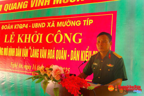 Đoàn Kinh tế - Quốc phòng 4 triển khai thực hiện xây dựng mô hình điểm “Làng văn hóa quân - dân kiểu mẫu”