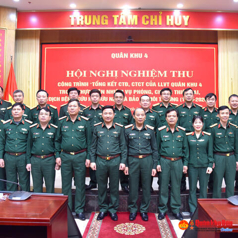 Quân khu 4: Nghiệm thu Công trình Tổng kết công tác Đảng, công tác chính trị trong phòng, chống thiên tai, dịch bệnh, cứu hộ, cứu nạn và bảo vệ môi trường (1975 - 2020)