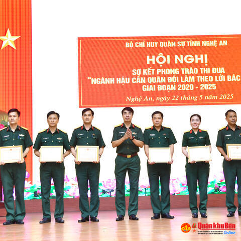 Bộ CHQS tỉnh Nghệ An: Sơ kết phong trào thi đua “Ngành Hậu cần Quân đội làm theo lời Bác Hồ dạy”