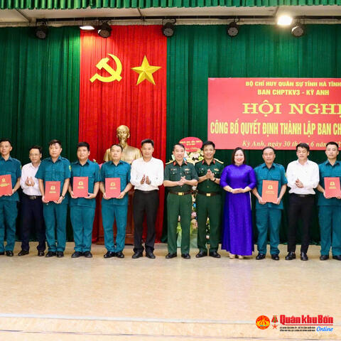 Hà Tĩnh: Thành lập 67 Ban Chỉ huy Quân sự cấp xã, phường mới