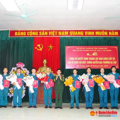 Thanh Hóa: Công bố quyết định thành lập Ban Chỉ huy Quân sự cấp xã