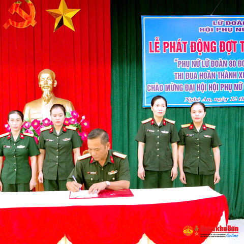 Hội phụ nữ Lữ đoàn Thông tin 80 (Quân khu 4): Phát động đợt thi đua đặc biệt chào mừng Đại hội phụ nữ Lữ đoàn giai đoạn 2025 - 2030
