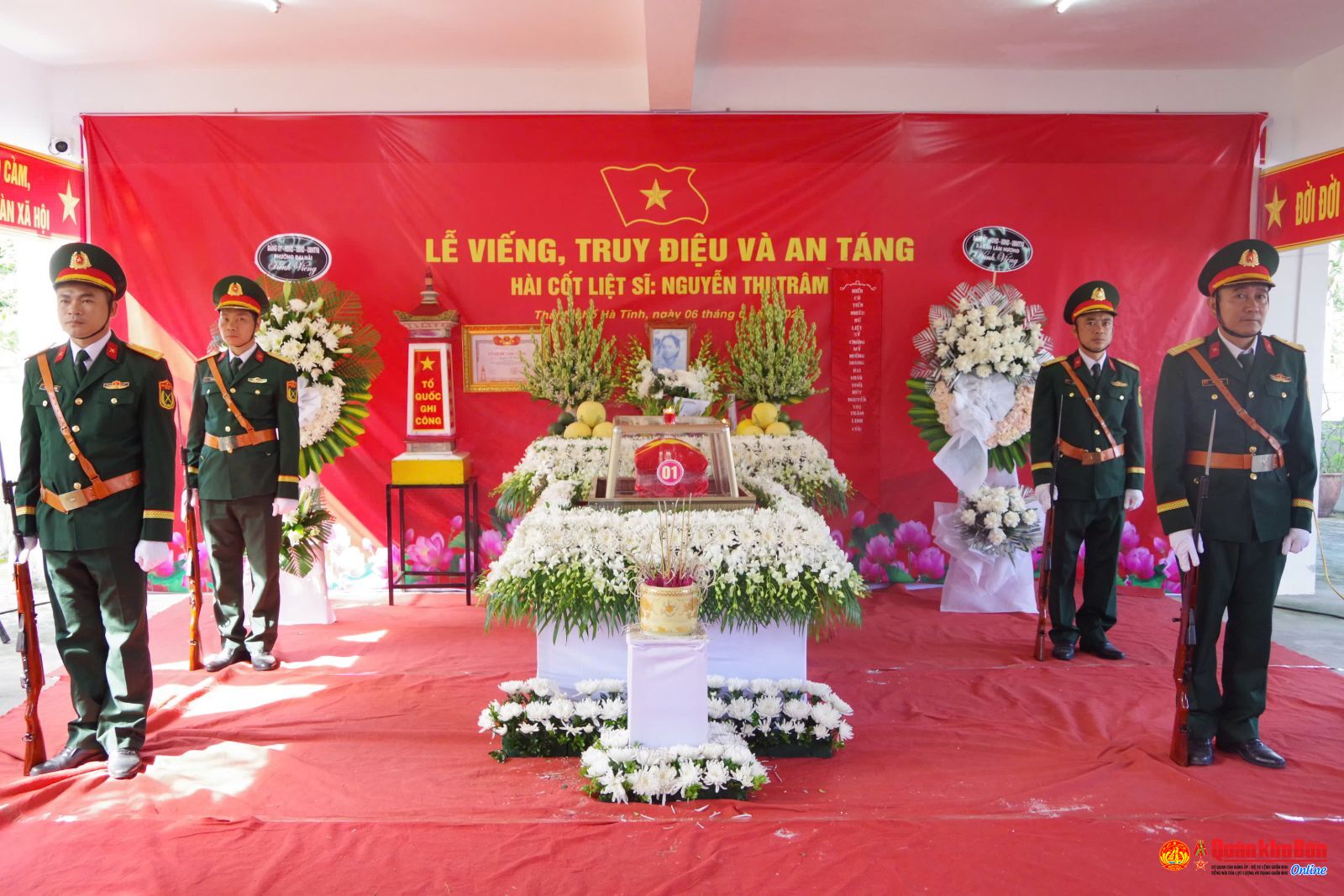 Thành phố Hà Tĩnh tổ chức lễ an táng hài cốt liệt sĩ Nguyễn Thị Trâm
