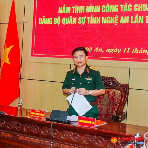 Thiếu tướng Đoàn Xuân Bường, Chính ủy Quân khu 4 kiểm tra công tác chuẩn bị Đại hội đại biểu Đảng bộ Quân sự tỉnh Nghệ An lần thứ XIV, nhiệm kỳ 2025 – 2030