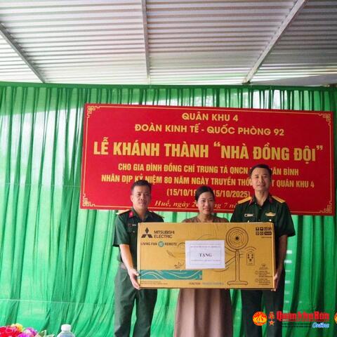 Khánh thành, bàn giao Nhà đồng đội
