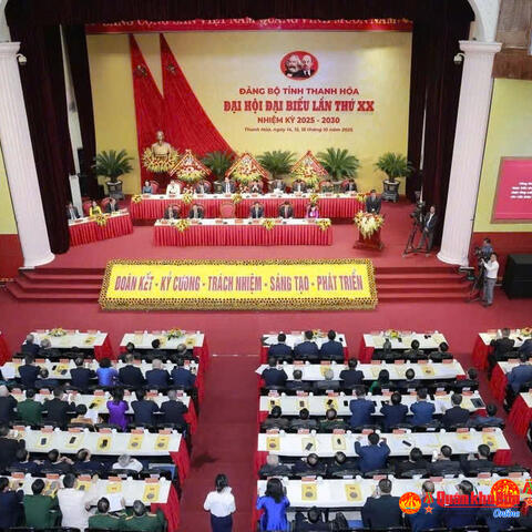 Khai mạc trọng thể Đại hội đại biểu Đảng bộ tỉnh Thanh Hóa lần thứ XX, nhiệm kỳ 2025- 2030