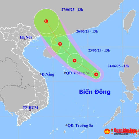 Hướng di chuyển của áp thấp nhiệt đới mới hình thành