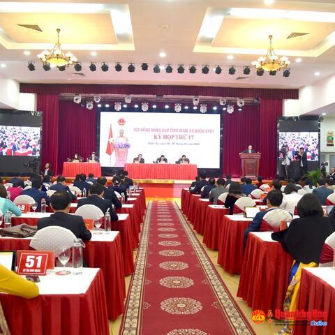 Khai mạc Kỳ họp thứ 17, Hội đồng nhân dân tỉnh Nghệ An khóa XVIII, nhiệm kỳ 2021 - 2026